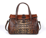 CAPRINOLA EMBOSSED CROCODILE LEATHER HANDBAGS - boopdo