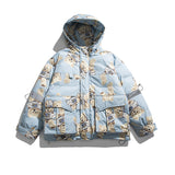 KENTZA CARTOON BEAR PRINT COTTON PADDED UNISEX CASUAL HOODED JACKET