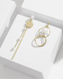 UZL DESIGN MIXED CHAIN HOOP AND COIN DROP EARRINGS IN GOLD PLATED - boopdo