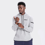 IRON LIFE FITNESS PERFORMANCE SPORTSWEAR HOODED SWEATSHIRT IN GRAY - boopdo