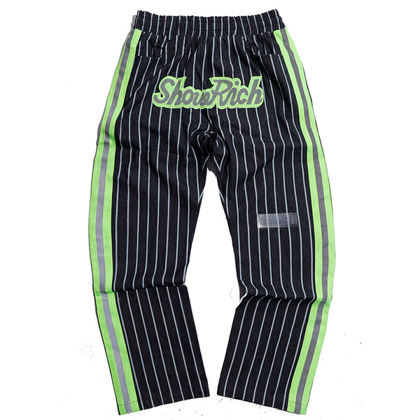SHOW RICH MADE BY ABOW LIFE STRIPED PATCH SWEATPANTS - boopdo