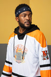 NFWYS KOAK HOCKEY V NECK SWEATSHIRT IN ORANGE WHITE - boopdo
