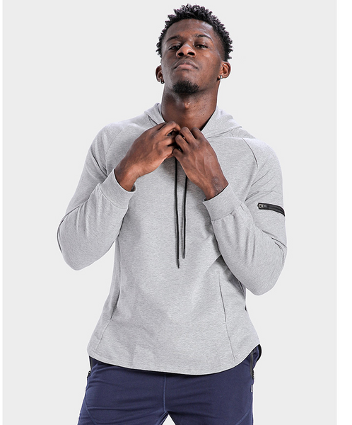 IRON LIFE FITNESS PERFORMANCE SPORTSWEAR HOODED SWEATSHIRT IN GRAY - boopdo