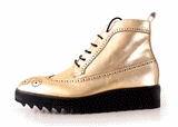JINIWU VANGUARD BROCK STYLE THICK SOLED PLATFORM BOOTS IN GOLD COLOR - boopdo