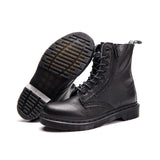 MARTINO CORZI URBAN OUTDOOR UNISEX STYLE LEATHER ANKLE BOOTS IN BLACK - boopdo