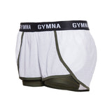 GYMNA TWO IN ONE MESH SHORTS IN WHITE - boopdo