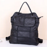 BOOPDO FRENCH DESIGN LEATHER MULTI PURPOSE BACKPACK IN BLACK - boopdo