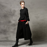 C4MORE HIPSTER MASTER YODA DESIGN WIDE LEG PANTS WITH RED BELT - boopdo