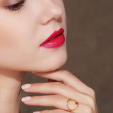 LITTLE JOY 18K GOLD RING WITH OPEN CIRCLE AND HEART DESIGN - boopdo