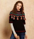 ARTKA SHORT SLEEVE JUMPER WITH EMBROIDERED TASSEL - boopdo