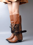 PROVA PERFETTO BOOP POINTED TOE KNEE HIGH LEATHER BOOTS - boopdo