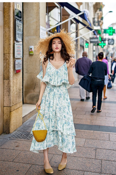 ARTKA ASSEL MIDI SUN DRESS IN SCARF PRINT - boopdo