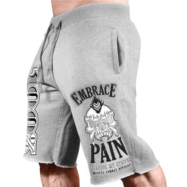EMBRACE PAIN EARNING MY STRIPES MONSTA EXERCISE FITNESS SHORT - boopdo