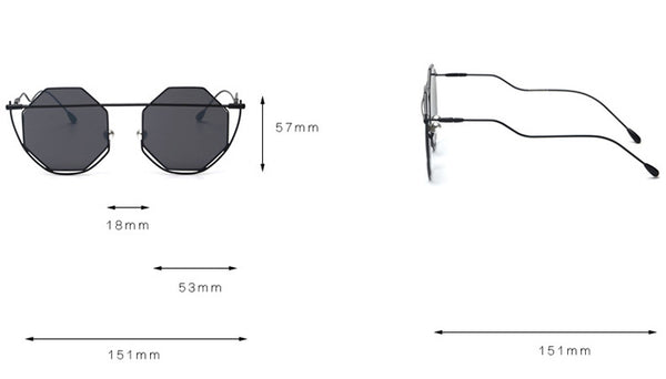 LACCOIZ DILALIA CONCAVE HEXAGONAL SUNGLASSES - boopdo