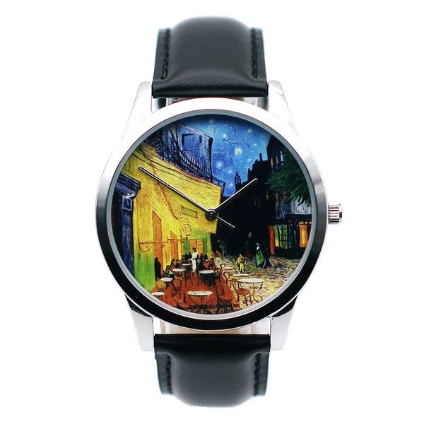 GOGH OIL PAINTING WORLD GLOBE VINTAGE DESIGN WATCH - boopdo