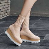 EKOOL ALVAX CHUNKY ZIP UP MID PLATFORM BOOTS - boopdo