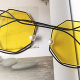 LACCOIZ DILALIA CONCAVE HEXAGONAL SUNGLASSES - boopdo