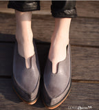 ARTMU POINTED LOAFER FLAT SHOES IN VINTAGE GREY - boopdo