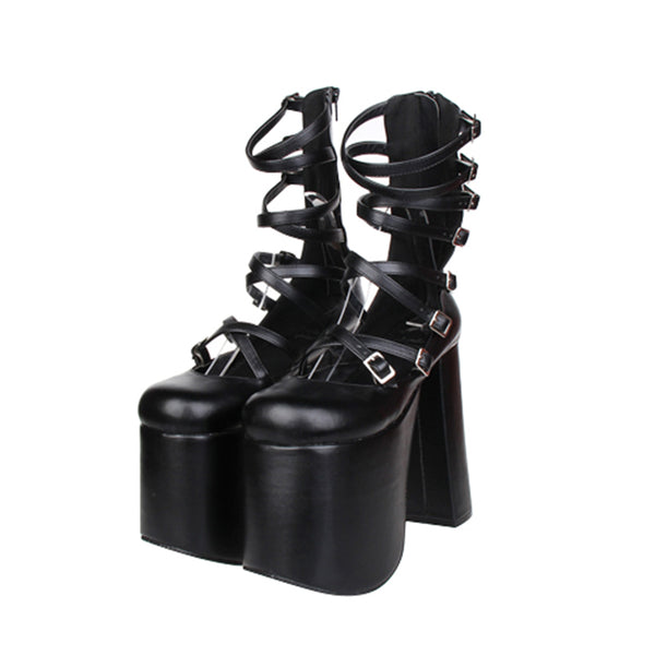 OZPO GOTHIC LOLITA COSBY PUNK STYLE ULTRA HIGH PLATFORM SANDAL - boopdo