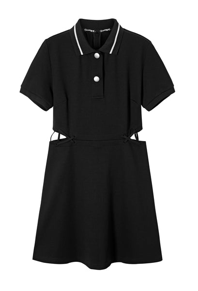 PEACE BIRD POLO MINI DRESS WITH CUT OUT SIDES - boopdo
