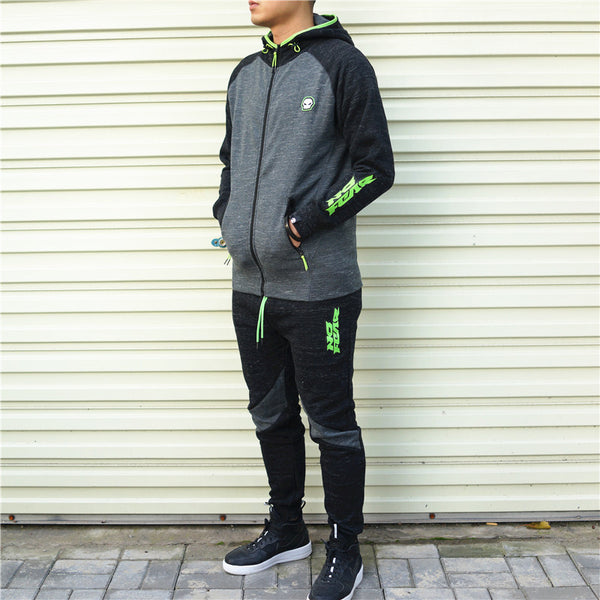 JACMAC STREET HYPE STYLE FLEECE TIGHT PANTS WITH MATCHING HOODIE PULLOVER - boopdo