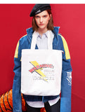 TOYOUTH WARNING COMES WITH THUNDER TOTE BAG M8742826054a RED BLUE WHITE - boopdo