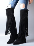 PROVA PERFETTO KEJHA GOTHO STYLE LOW HEELED OVER THE KNEE BOOTS - boopdo