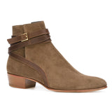 NADEMILIA BUCKLED TOE POINTED WESTERN BROWN CHELSEA BOOTS - boopdo