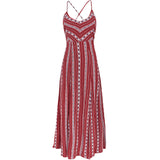 SINCE THEN LACE UP BACK MAXI BEACH DRESS IN SCARF PRINT - boopdo