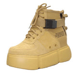 CHELZE MARTIN BOGATO WEDGED CHUNKY SOLE HIGH TOP CANVAS SNEAKER - boopdo