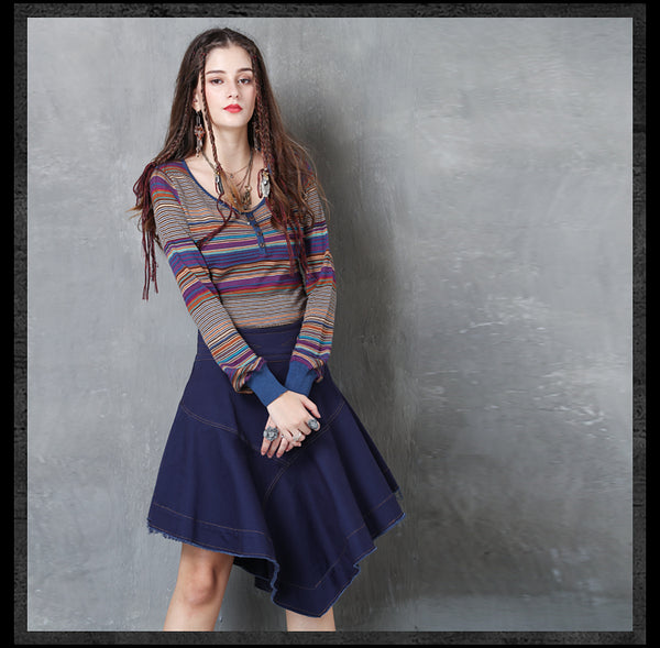 ARTKA CHIC KEER STRIPED KNITTED SWEATER - boopdo