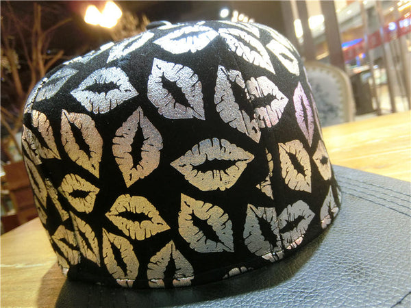 HUPS LIPS PRINT GRAFFITI DESIGN BASEBALL CAPS - boopdo