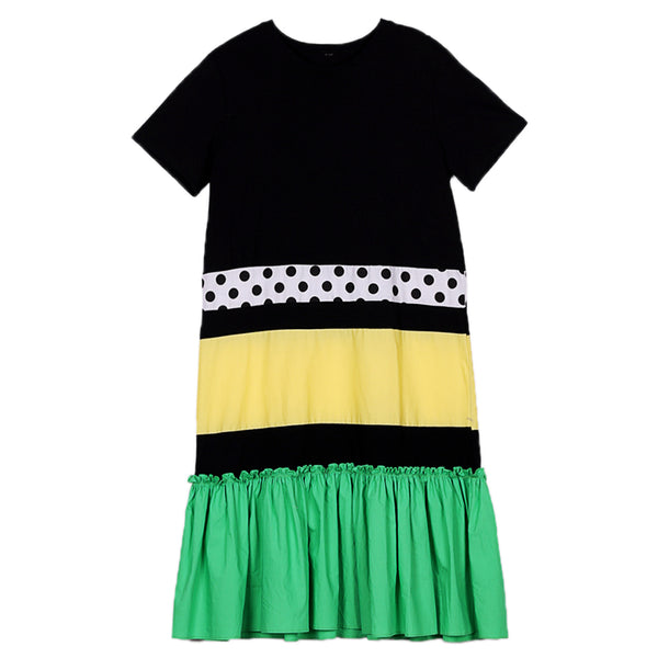 8GIRLS MIDI T SHIRT WITH FRILL HEM IN MULTI - boopdo