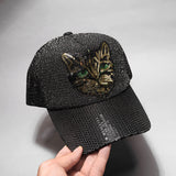 CHUNGLIM CAT HEAD SEQUIN EMBOSSED CURVED BREATHABLE CAPS - boopdo