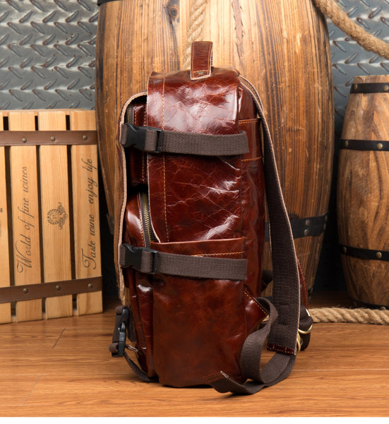 MANTIME TENTH AVEX VINTAGE HANDMADE 15 INCHES LEATHER BACKPACK - boopdo