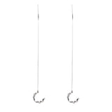 SILVER OF LIFE 925 CRYSTAL HOOP EARRINGS WITH CHAIN DESIGN - boopdo