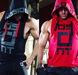 MUSCLE GUYS SHAPOX FITNESS TANK TOP TEE SHIRT WITH HOODIE - boopdo