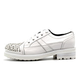 JINIWU VANGUARD BRITISH STUD STYLE SHOES WITH RIVET IN WHITE - boopdo