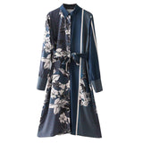 THE MATCH SASHA PATCHWORK PRINT DRESS IN NAVY - boopdo