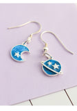 SILVER OF LIFE 925 DREAM PLANET DROP EARRINGS - boopdo