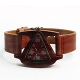 BOBO TRIANGLE HANDMADE BAMBOO WOODEN WATCH WITH LEATHER STRAP - boopdo