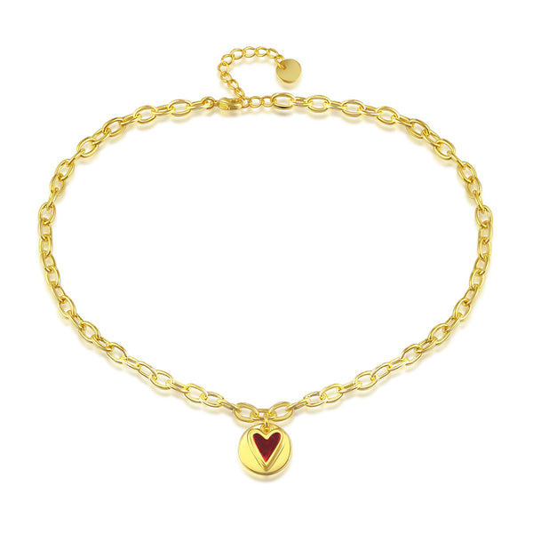 JELLY GIRL PREMIUM GOLD PLATED HAMMERED CHAIN NECKLACE IN GOLD TONE - boopdo