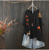 AUTUMN VINTAGE INSPIRED LETTERS PATCH T SHIRT - boopdo