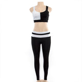 ZUMBA GIRLS BLACK AND WHITE MIX AND MATCH CROP TOP WITH LEGGINGS - boopdo