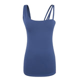 UIMIO ONE SHOULDER STRAP DETAIL GYM TOP - boopdo