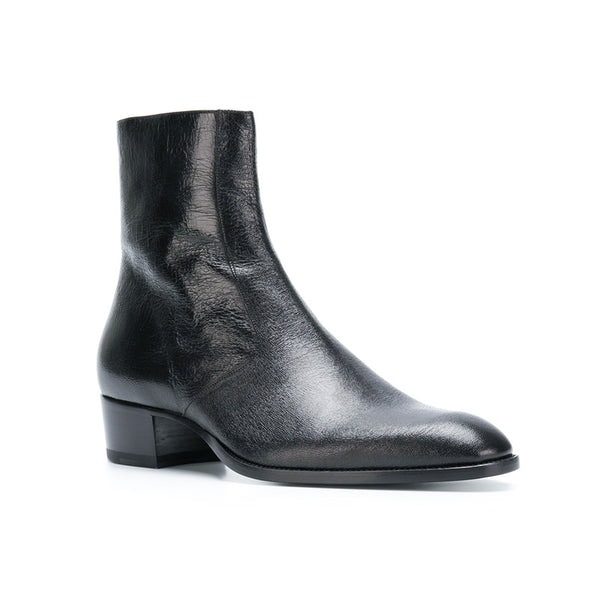 BOOPDO DESIGN BLACK AURA TOE POINT CHELSEA ANKLE BOOTS - boopdo