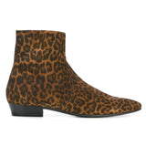 UNITED EURAX LEOPARD CHEER WEST ANKLE CHELSEA BOOTS - boopdo