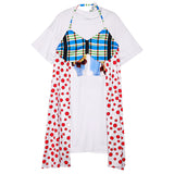 8GIRLS POLKA DOT STEPPED HEM T SHIRT DRESS WITH CONTRAST PANEL - boopdo