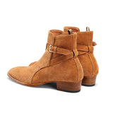 NADEMILIA BEXXO BROWN SUEDE ANKLE CHELSEA BOOTS - boopdo