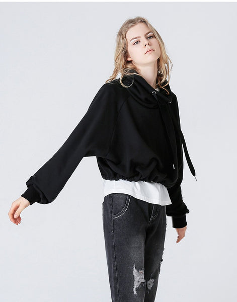 TOYOUTH ROLL NECK CROPPED SWEATSHIRT - boopdo